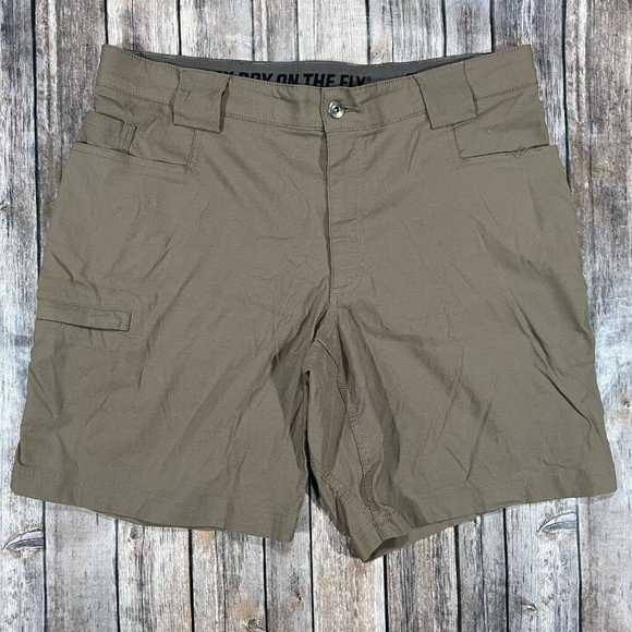Duluth Flex Dry on the Fly Cargo Stretch Shorts 36x9 Mens Brown Utility 46206 - Picture 1 of 9
